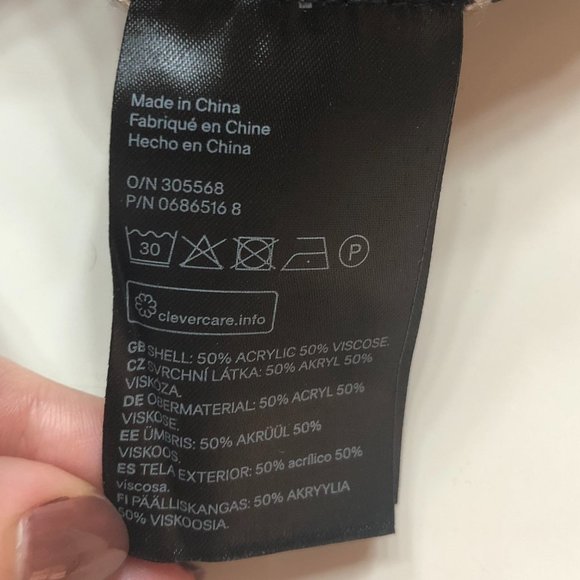 H&M Boho Striped Poncho Cardigan | Open Front Neutral Layer | XS–M Fit - Picture 9 of 10